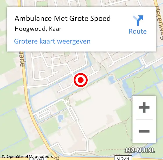 Locatie op kaart van de 112 melding: Ambulance Met Grote Spoed Naar Hoogwoud, Kaar op 5 februari 2022 23:19