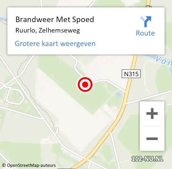 Locatie op kaart van de 112 melding: Brandweer Met Spoed Naar Ruurlo, Zelhemseweg op 5 februari 2022 23:29