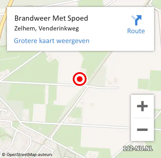 Locatie op kaart van de 112 melding: Brandweer Met Spoed Naar Zelhem, Venderinkweg op 5 februari 2022 23:31