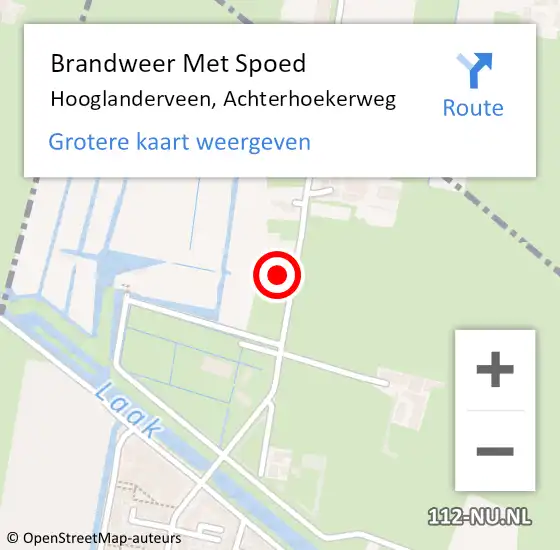Locatie op kaart van de 112 melding: Brandweer Met Spoed Naar Hooglanderveen, Achterhoekerweg op 5 februari 2022 23:54