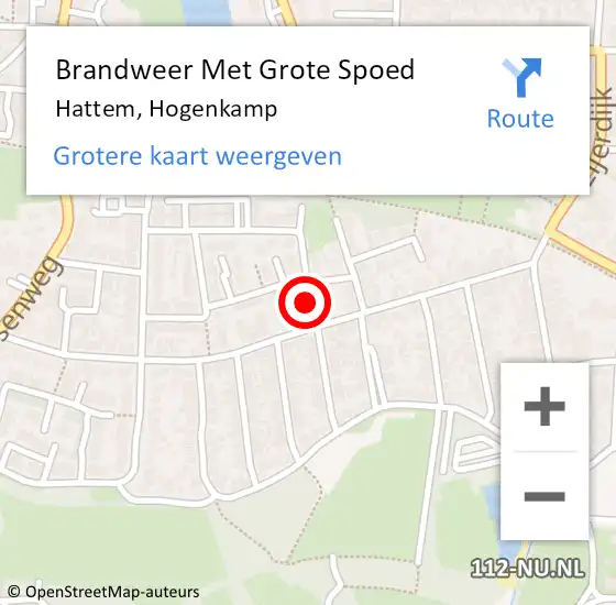 Locatie op kaart van de 112 melding: Brandweer Met Grote Spoed Naar Hattem, Hogenkamp op 6 februari 2022 01:14