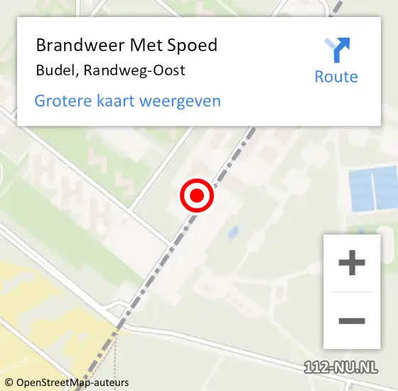 Locatie op kaart van de 112 melding: Brandweer Met Spoed Naar Budel, Randweg-Oost op 6 februari 2022 01:18