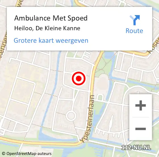 Locatie op kaart van de 112 melding: Ambulance Met Spoed Naar Heiloo, De Kleine Kanne op 6 februari 2022 01:25