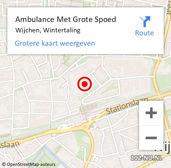 Locatie op kaart van de 112 melding: Ambulance Met Grote Spoed Naar Wijchen, Wintertaling op 6 februari 2022 01:39