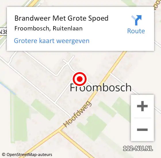 Locatie op kaart van de 112 melding: Brandweer Met Grote Spoed Naar Froombosch, Ruitenlaan op 6 februari 2022 01:51