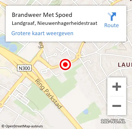 Locatie op kaart van de 112 melding: Brandweer Met Spoed Naar Landgraaf, Nieuwenhagerheidestraat op 6 februari 2022 02:33