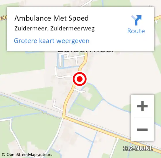 Locatie op kaart van de 112 melding: Ambulance Met Spoed Naar Zuidermeer, Zuidermeerweg op 6 februari 2022 02:33