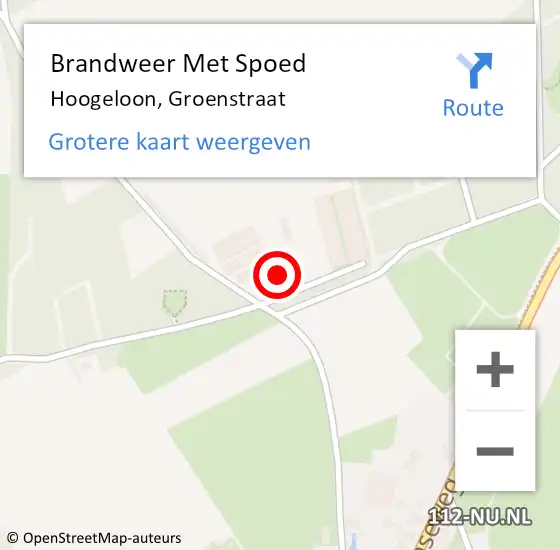 Locatie op kaart van de 112 melding: Brandweer Met Spoed Naar Hoogeloon, Groenstraat op 6 februari 2022 04:34