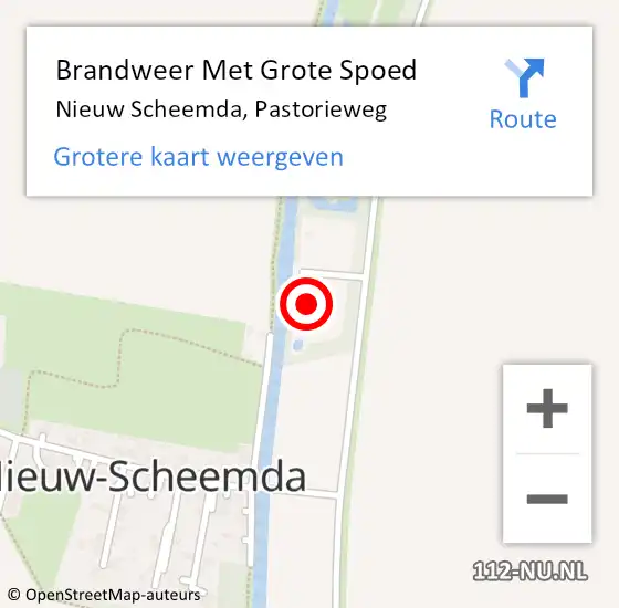 Locatie op kaart van de 112 melding: Brandweer Met Grote Spoed Naar Nieuw Scheemda, Pastorieweg op 6 februari 2022 04:45