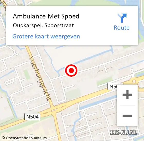 Locatie op kaart van de 112 melding: Ambulance Met Spoed Naar Oudkarspel, Spoorstraat op 6 februari 2022 05:41