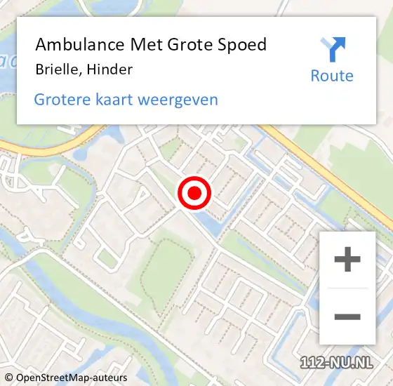 Locatie op kaart van de 112 melding: Ambulance Met Grote Spoed Naar Brielle, Hinder op 6 februari 2022 06:29