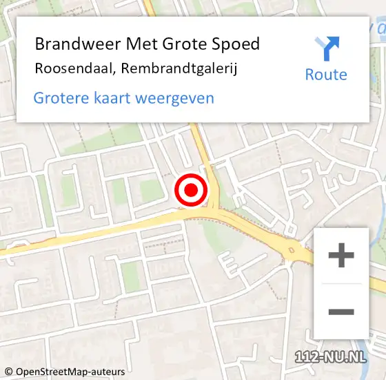 Locatie op kaart van de 112 melding: Brandweer Met Grote Spoed Naar Roosendaal, Rembrandtgalerij op 6 februari 2022 06:43