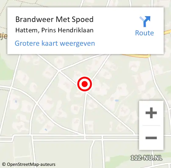 Locatie op kaart van de 112 melding: Brandweer Met Spoed Naar Hattem, Prins Hendriklaan op 6 februari 2022 06:45