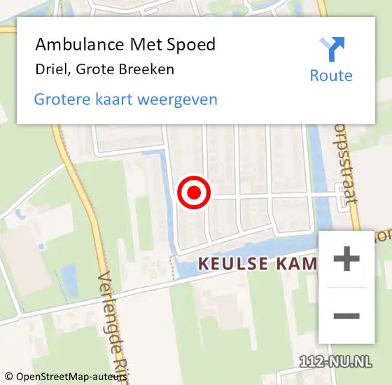 Locatie op kaart van de 112 melding: Ambulance Met Spoed Naar Driel, Grote Breeken op 6 februari 2022 08:44