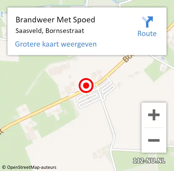 Locatie op kaart van de 112 melding: Brandweer Met Spoed Naar Saasveld, Bornsestraat op 6 februari 2022 09:15