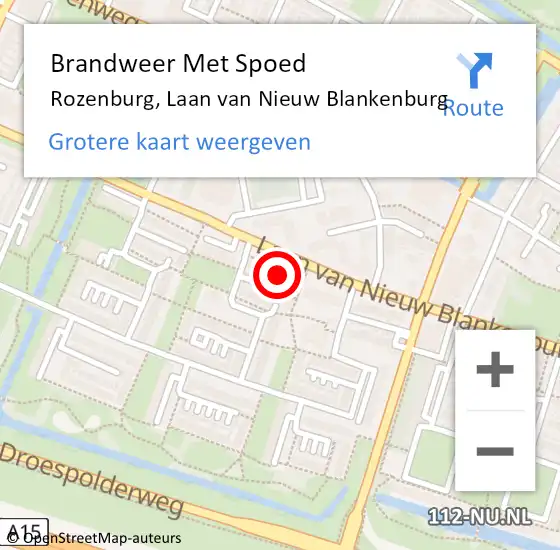 Locatie op kaart van de 112 melding: Brandweer Met Spoed Naar Rozenburg, Laan van Nieuw Blankenburg op 6 februari 2022 09:39