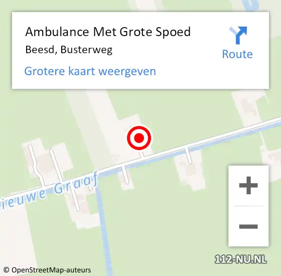 Locatie op kaart van de 112 melding: Ambulance Met Grote Spoed Naar Beesd, Busterweg op 6 februari 2022 09:41