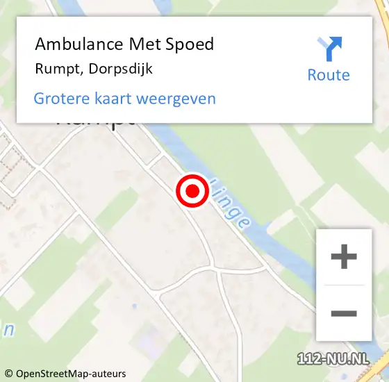 Locatie op kaart van de 112 melding: Ambulance Met Spoed Naar Rumpt, Dorpsdijk op 6 februari 2022 09:54