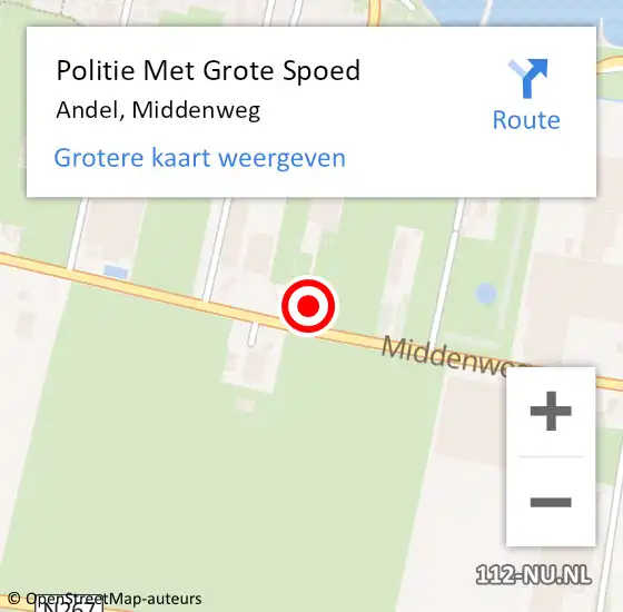 Locatie op kaart van de 112 melding: Politie Met Grote Spoed Naar Andel, Middenweg op 6 februari 2022 09:56