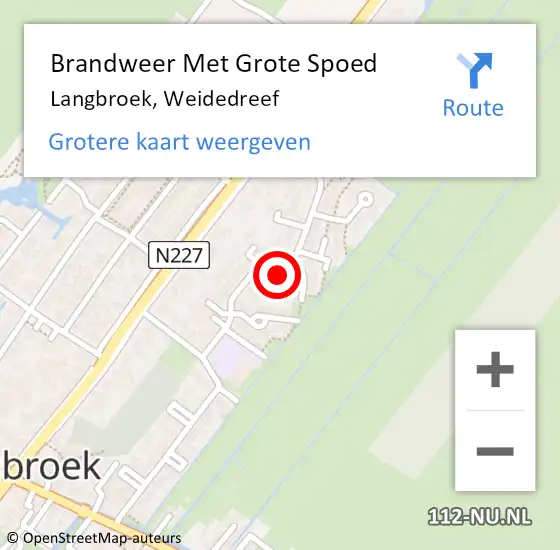 Locatie op kaart van de 112 melding: Brandweer Met Grote Spoed Naar Langbroek, Weidedreef op 6 februari 2022 10:07