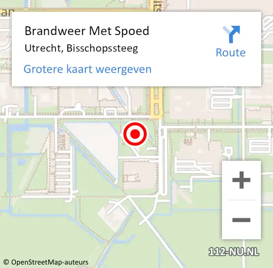 Locatie op kaart van de 112 melding: Brandweer Met Spoed Naar Utrecht, Bisschopssteeg op 6 februari 2022 10:18