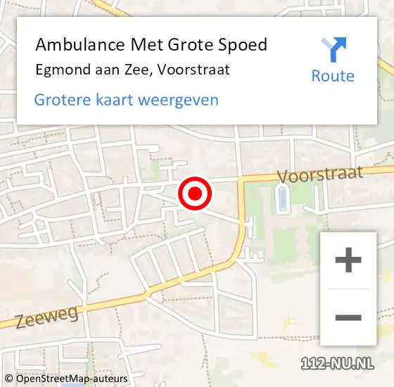 Locatie op kaart van de 112 melding: Ambulance Met Grote Spoed Naar Egmond aan Zee, Voorstraat op 6 februari 2022 10:59