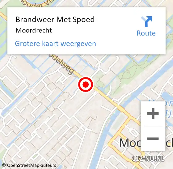 Locatie op kaart van de 112 melding: Brandweer Met Spoed Naar Moordrecht op 6 februari 2022 11:18