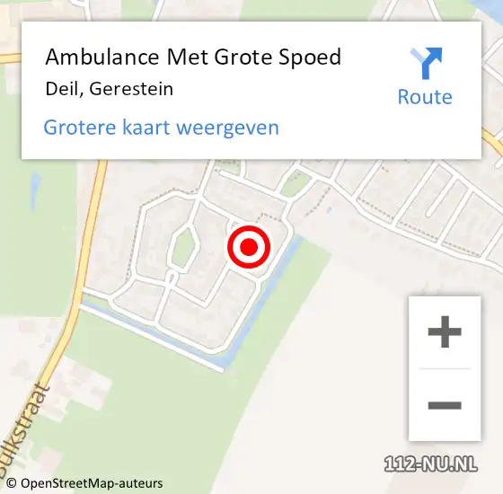 Locatie op kaart van de 112 melding: Ambulance Met Grote Spoed Naar Deil, Gerestein op 6 februari 2022 11:20