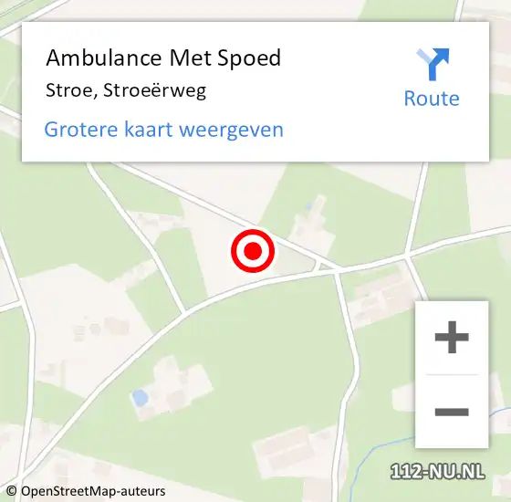 Locatie op kaart van de 112 melding: Ambulance Met Spoed Naar Stroe, Stroeërweg op 6 februari 2022 11:23