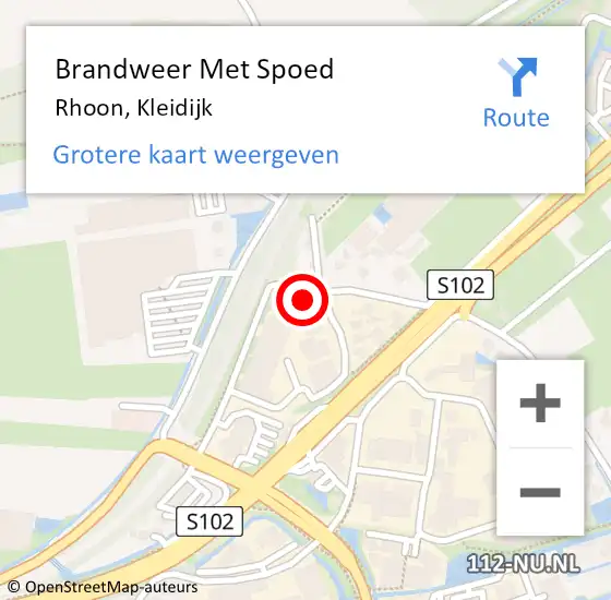 Locatie op kaart van de 112 melding: Brandweer Met Spoed Naar Rhoon, Kleidijk op 6 februari 2022 11:25