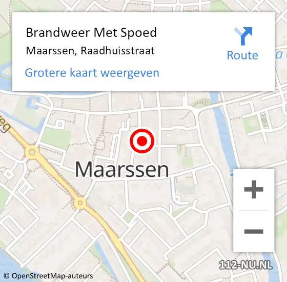 Locatie op kaart van de 112 melding: Brandweer Met Spoed Naar Maarssen, Raadhuisstraat op 6 februari 2022 11:42