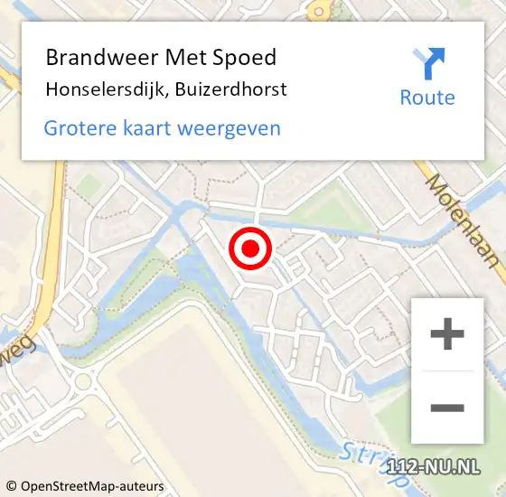 Locatie op kaart van de 112 melding: Brandweer Met Spoed Naar Honselersdijk, Buizerdhorst op 6 februari 2022 11:53