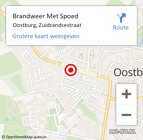 Locatie op kaart van de 112 melding: Brandweer Met Spoed Naar Oostburg, Zuidzandsestraat op 6 februari 2022 11:55