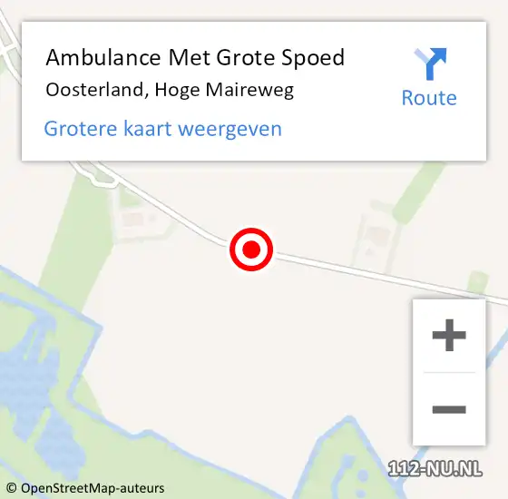 Locatie op kaart van de 112 melding: Ambulance Met Grote Spoed Naar Oosterland, Hoge Maireweg op 7 juli 2014 14:17
