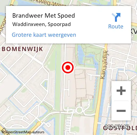 Locatie op kaart van de 112 melding: Brandweer Met Spoed Naar Waddinxveen, Spoorpad op 6 februari 2022 12:13