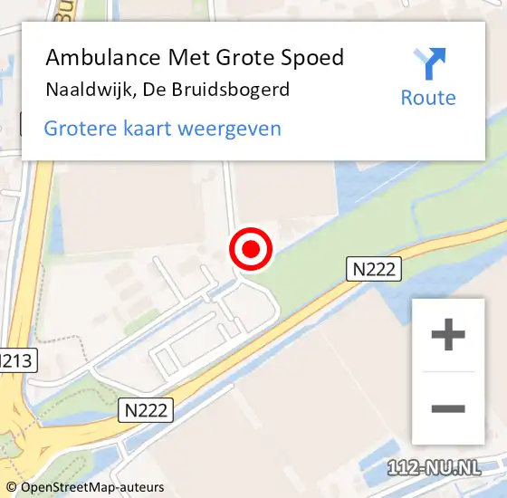 Locatie op kaart van de 112 melding: Ambulance Met Grote Spoed Naar Naaldwijk, De Bruidsbogerd op 6 februari 2022 12:16