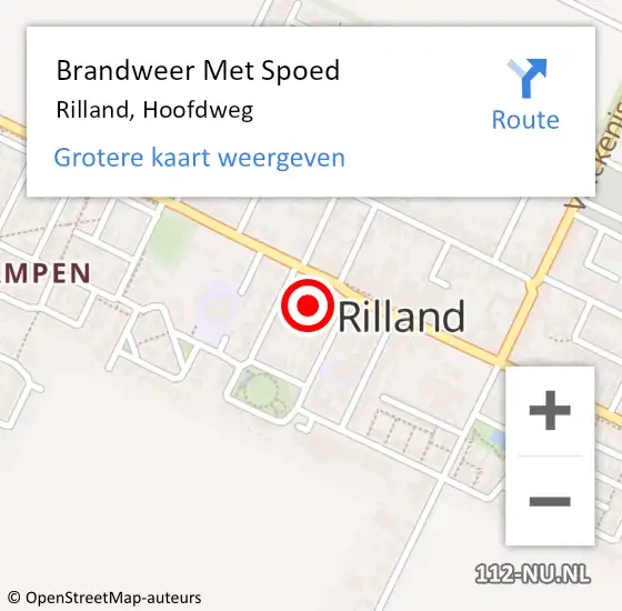 Locatie op kaart van de 112 melding: Brandweer Met Spoed Naar Rilland, Hoofdweg op 6 februari 2022 12:26