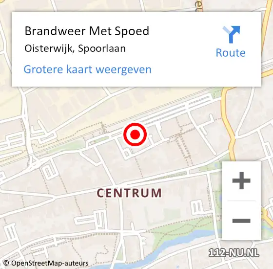 Locatie op kaart van de 112 melding: Brandweer Met Spoed Naar Oisterwijk, Spoorlaan op 6 februari 2022 12:29