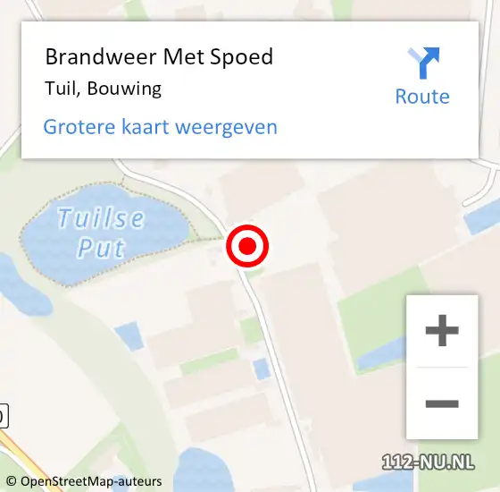 Locatie op kaart van de 112 melding: Brandweer Met Spoed Naar Tuil, Bouwing op 6 februari 2022 12:37