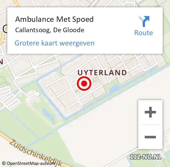 Locatie op kaart van de 112 melding: Ambulance Met Spoed Naar Callantsoog, De Gloode op 6 februari 2022 12:46