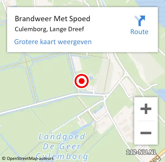 Locatie op kaart van de 112 melding: Brandweer Met Spoed Naar Culemborg, Lange Dreef op 6 februari 2022 12:51