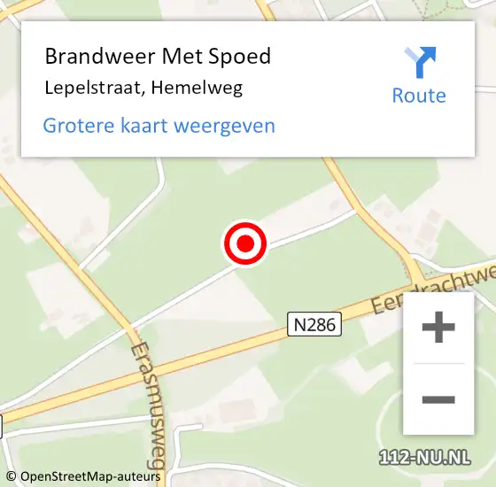 Locatie op kaart van de 112 melding: Brandweer Met Spoed Naar Lepelstraat, Hemelweg op 6 februari 2022 13:22