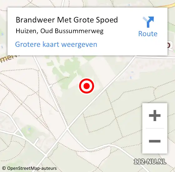 Locatie op kaart van de 112 melding: Brandweer Met Grote Spoed Naar Huizen, Oud Bussummerweg op 6 februari 2022 13:29