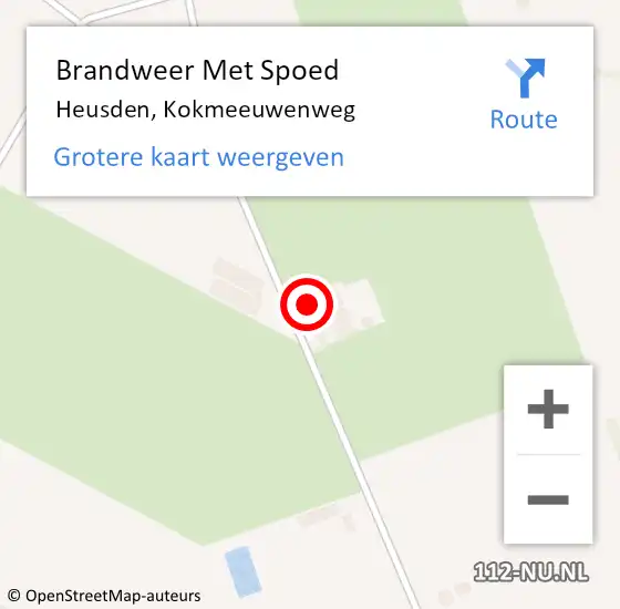 Locatie op kaart van de 112 melding: Brandweer Met Spoed Naar Heusden, Kokmeeuwenweg op 6 februari 2022 13:40