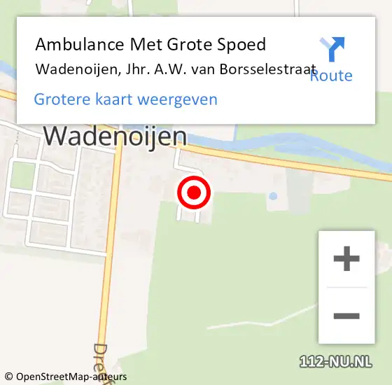 Locatie op kaart van de 112 melding: Ambulance Met Grote Spoed Naar Wadenoijen, Jhr. A.W. van Borsselestraat op 6 februari 2022 13:41