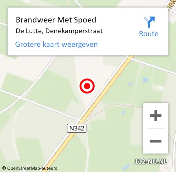 Locatie op kaart van de 112 melding: Brandweer Met Spoed Naar De Lutte, Denekamperstraat op 6 februari 2022 14:02