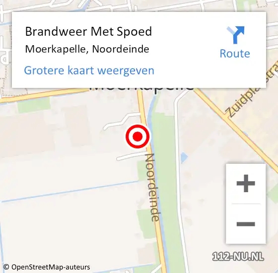 Locatie op kaart van de 112 melding: Brandweer Met Spoed Naar Moerkapelle, Noordeinde op 6 februari 2022 14:06