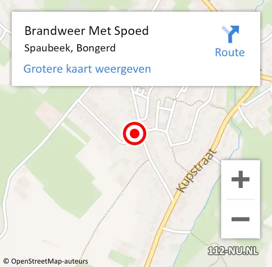 Locatie op kaart van de 112 melding: Brandweer Met Spoed Naar Spaubeek, Bongerd op 6 februari 2022 14:09