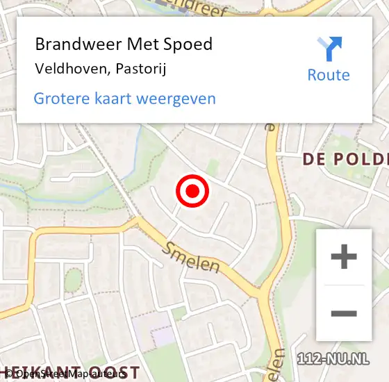 Locatie op kaart van de 112 melding: Brandweer Met Spoed Naar Veldhoven, Pastorij op 6 februari 2022 14:48