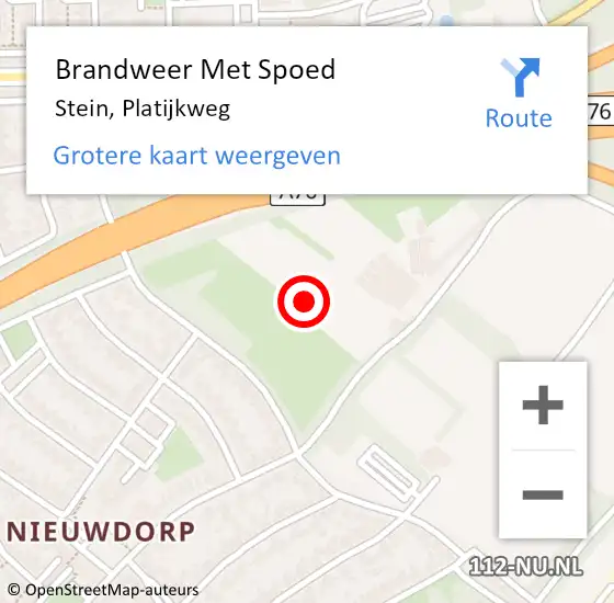 Locatie op kaart van de 112 melding: Brandweer Met Spoed Naar Stein, Platijkweg op 6 februari 2022 14:53